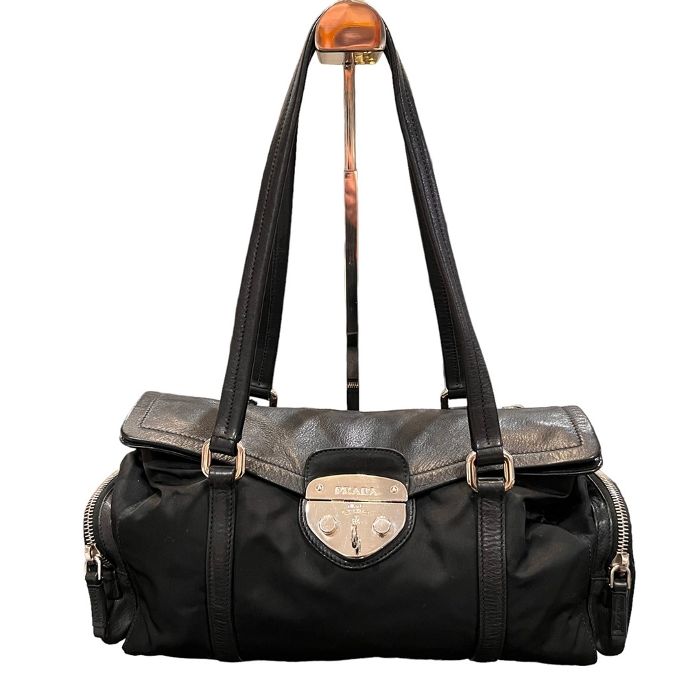 Prada Leather And Nylon Key Lock Bag